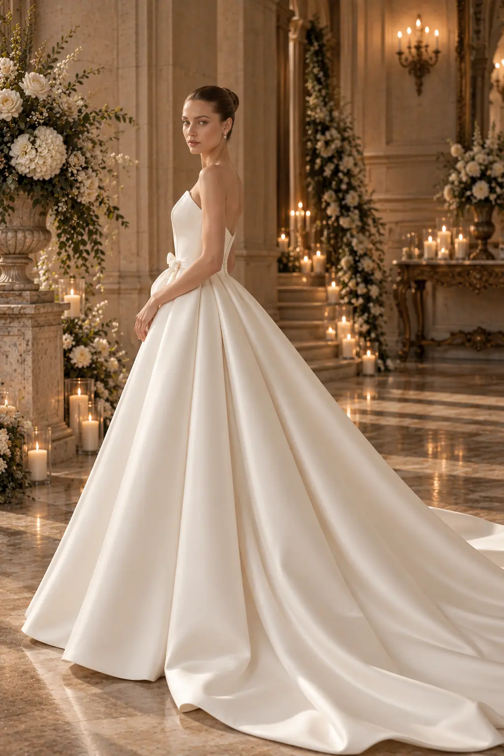 Blanche — made-to-measure wedding gown in Ivory, side view