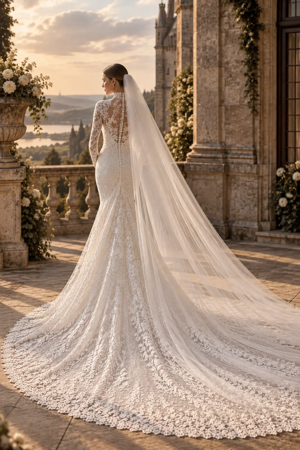 Avelin — made-to-measure wedding gown in Ivory, back view