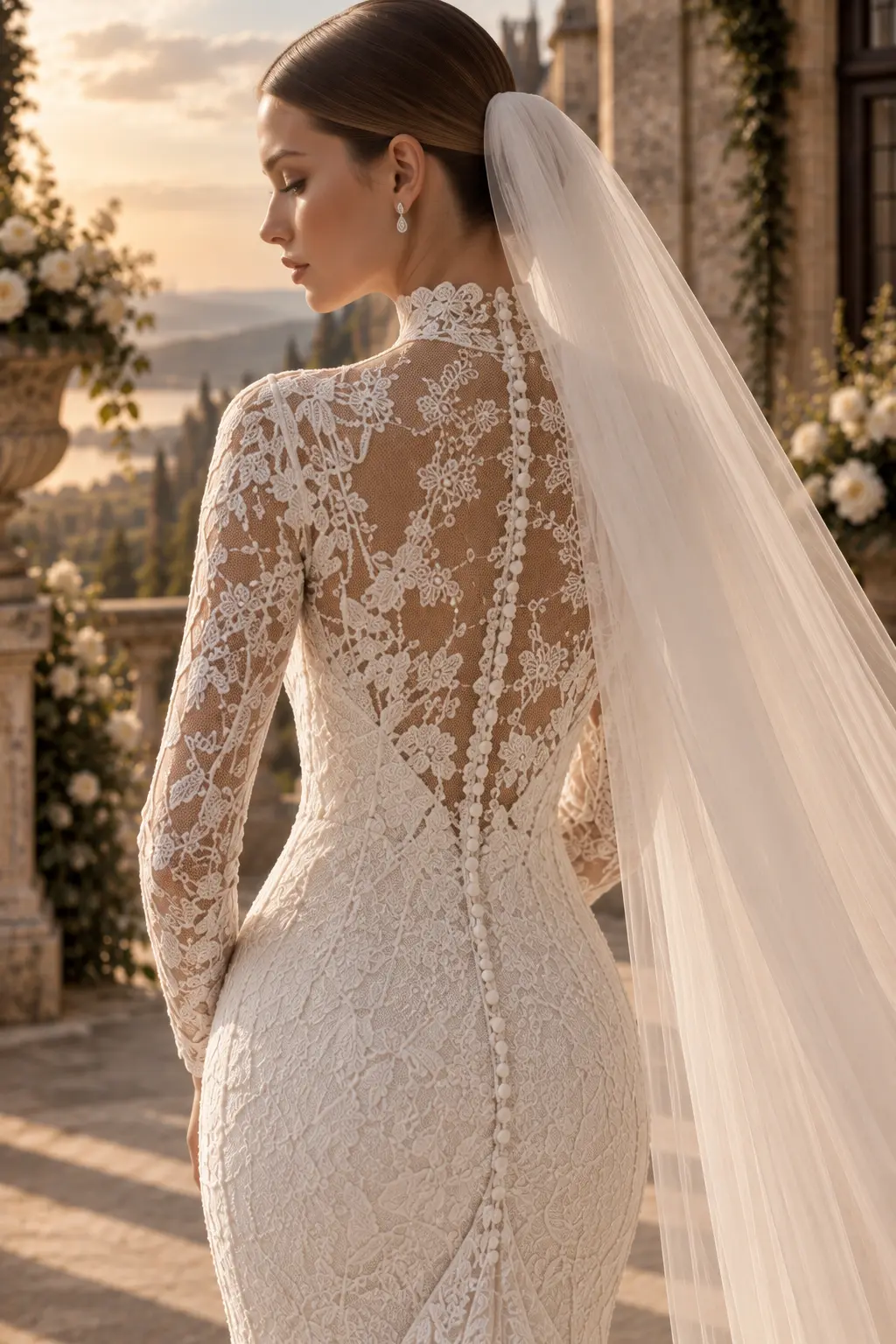 Avelin — made-to-measure wedding gown in Ivory, back detail