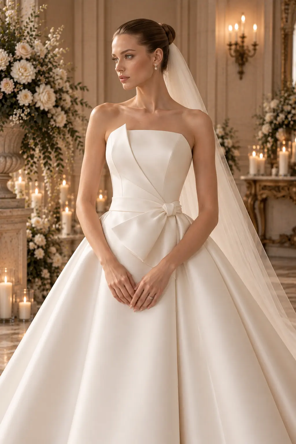 Blanche — made-to-measure wedding gown in Ivory, front detail