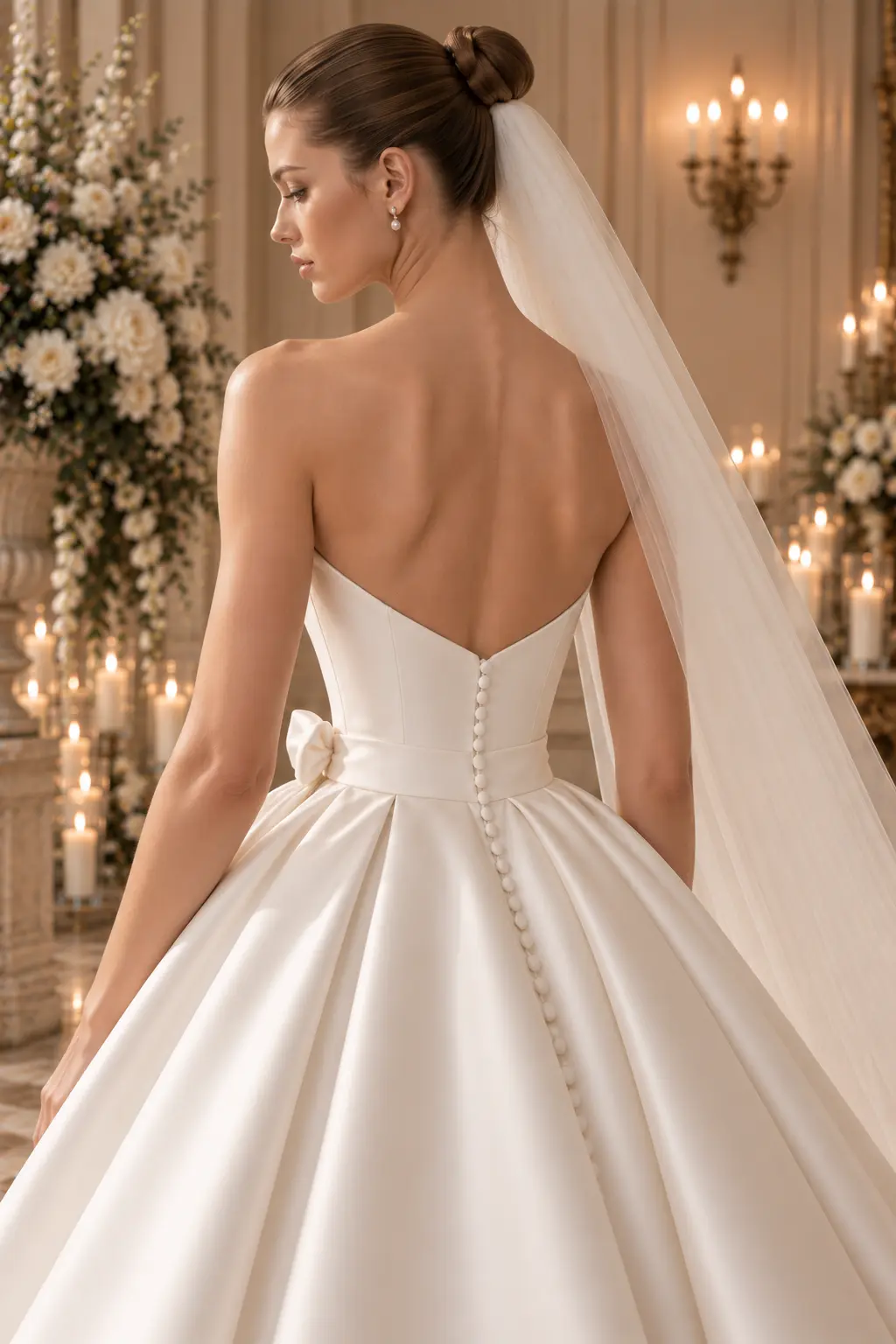 Blanche — made-to-measure wedding gown in Ivory, back detail