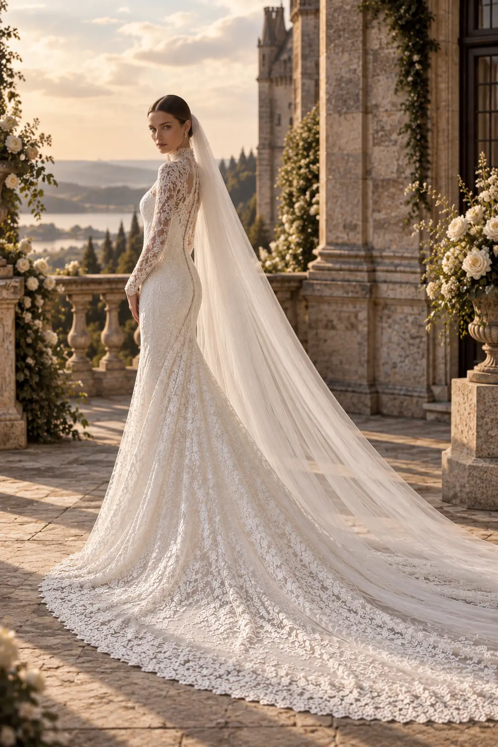 Avelin — made-to-measure wedding gown in Ivory, side view