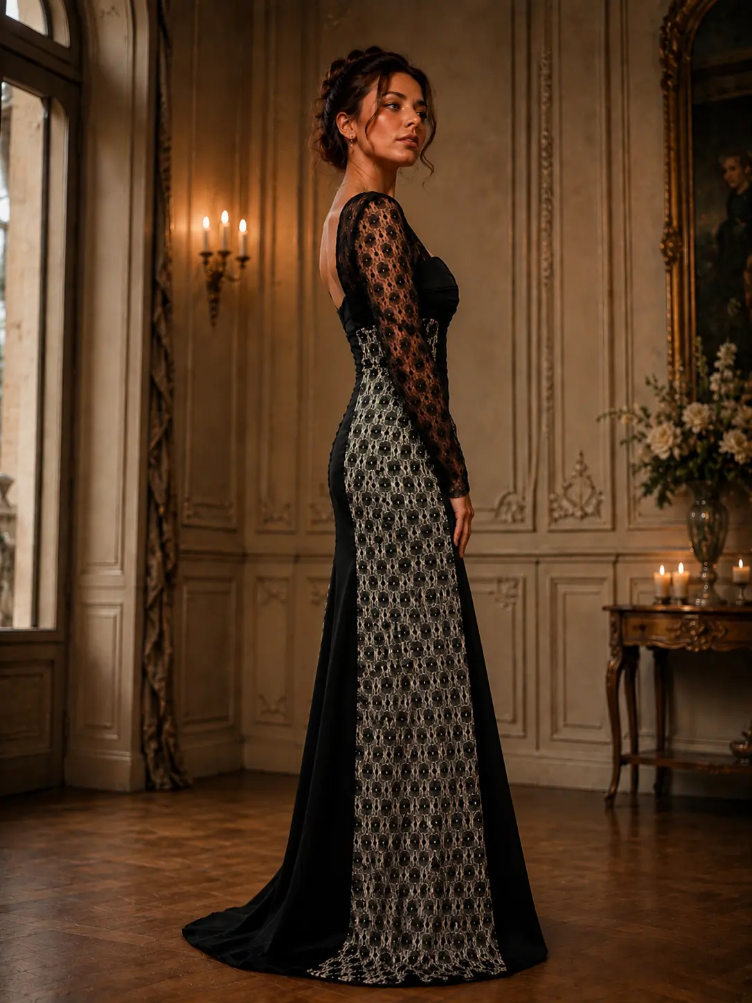 Isadora — made-to-measure evening gown in Black, side view